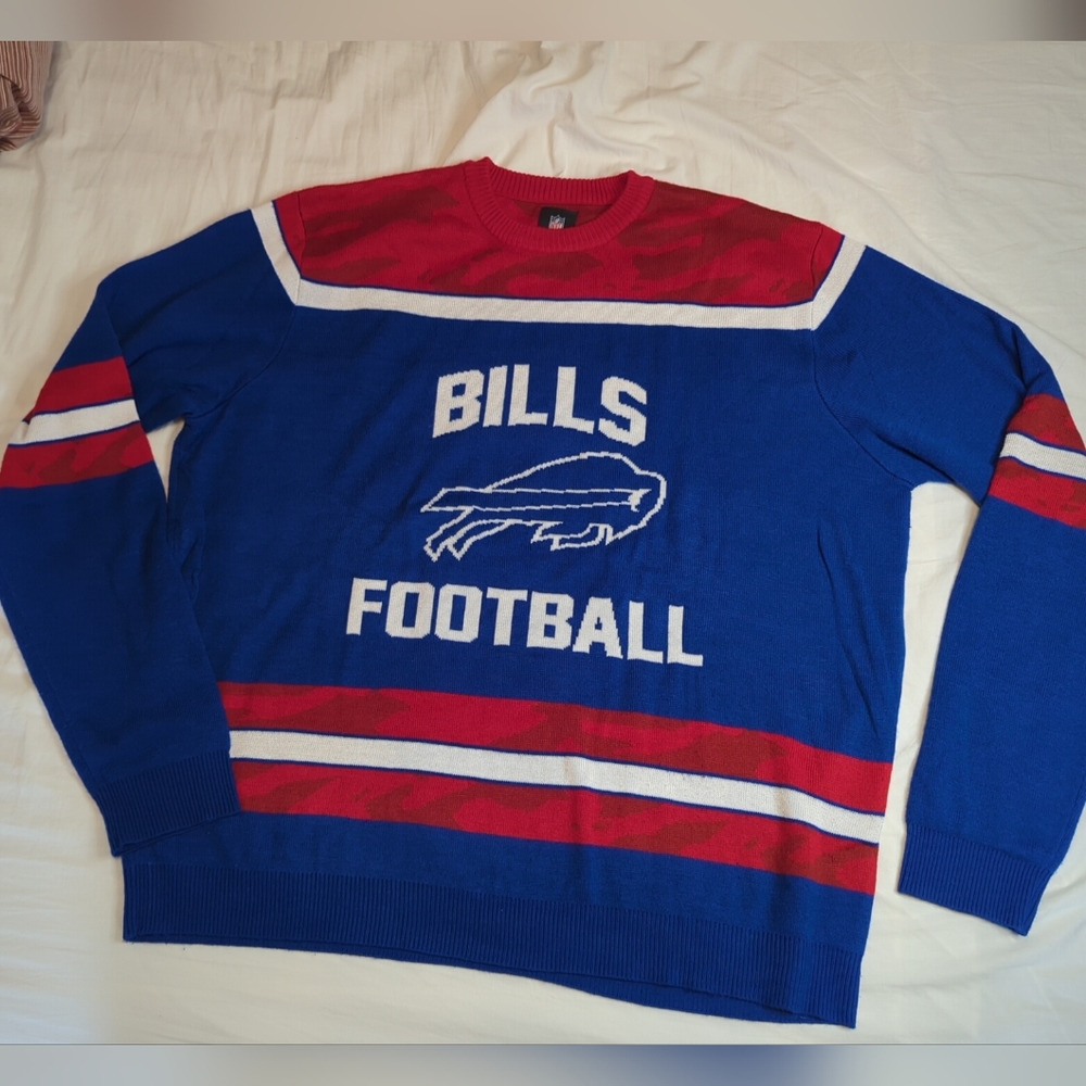 Buffalo Bills Glow In The Dark Ugly Sweater XXL